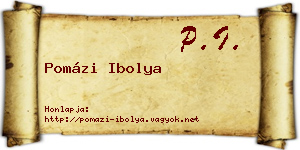 Pomázi Ibolya névjegykártya